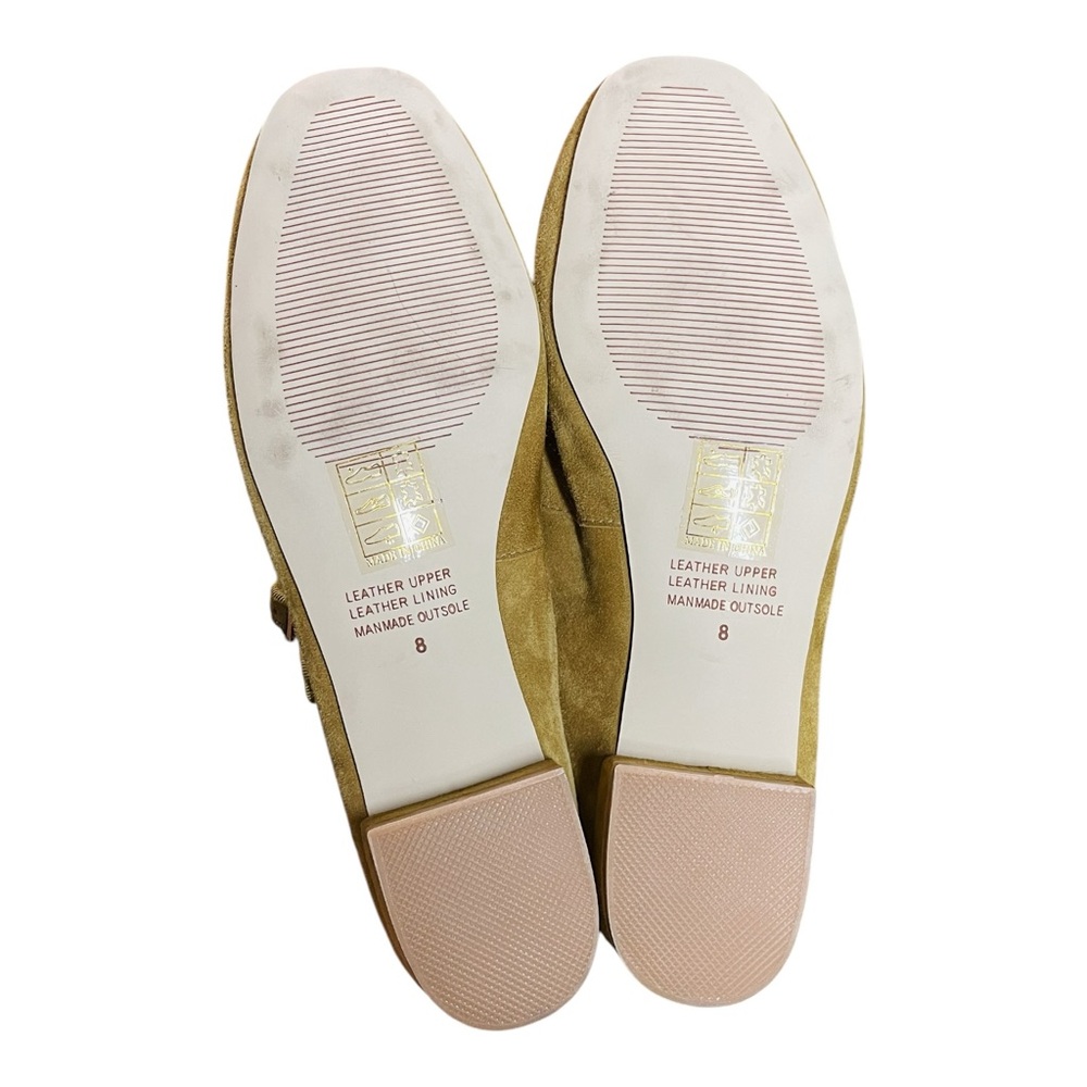 Intentionally Blank NWOB Olive Green Mustard Suede Kemp Mary Jane Shoes 8 - Picture 9 of 11